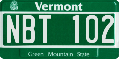 VT license plate NBT102