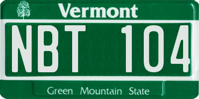 VT license plate NBT104
