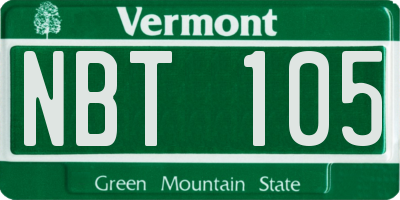 VT license plate NBT105