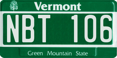 VT license plate NBT106