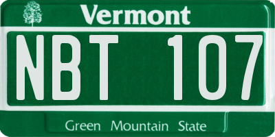 VT license plate NBT107