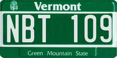 VT license plate NBT109