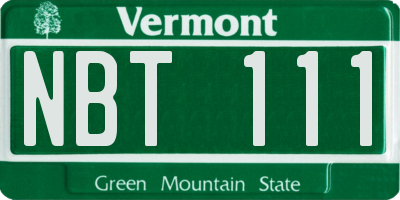 VT license plate NBT111