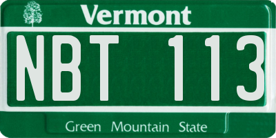 VT license plate NBT113