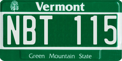 VT license plate NBT115