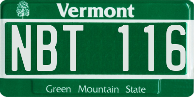 VT license plate NBT116