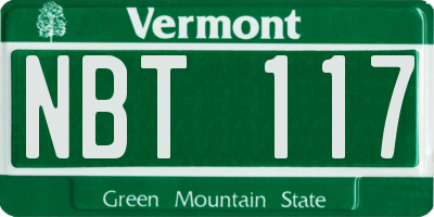 VT license plate NBT117