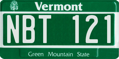 VT license plate NBT121