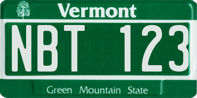 VT license plate NBT123