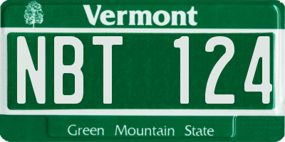 VT license plate NBT124