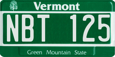 VT license plate NBT125