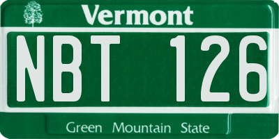 VT license plate NBT126