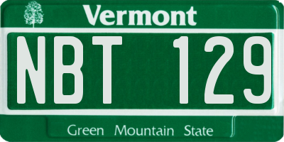 VT license plate NBT129