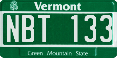 VT license plate NBT133