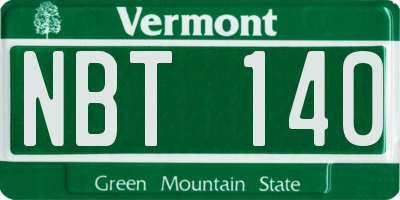 VT license plate NBT140