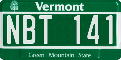 VT license plate NBT141