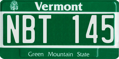VT license plate NBT145