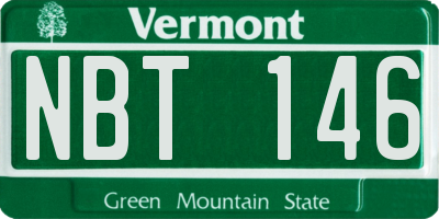 VT license plate NBT146