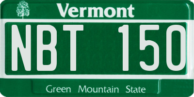 VT license plate NBT150