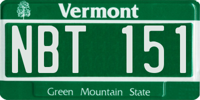 VT license plate NBT151