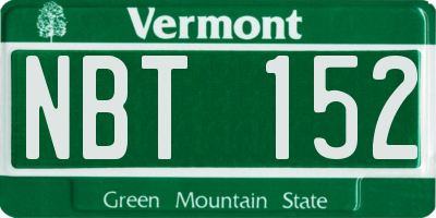 VT license plate NBT152