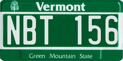 VT license plate NBT156