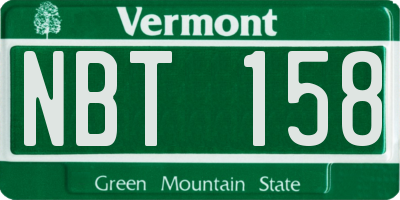 VT license plate NBT158