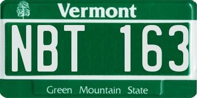 VT license plate NBT163