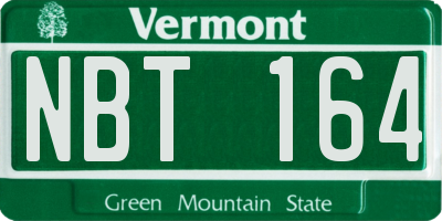 VT license plate NBT164