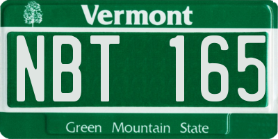 VT license plate NBT165