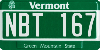VT license plate NBT167