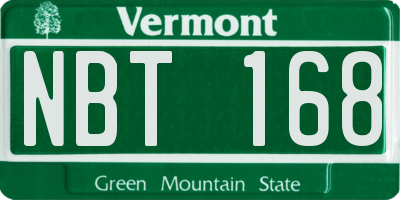 VT license plate NBT168