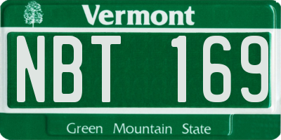 VT license plate NBT169