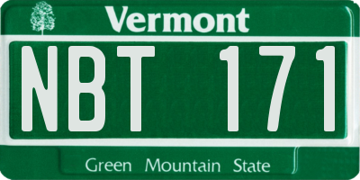 VT license plate NBT171