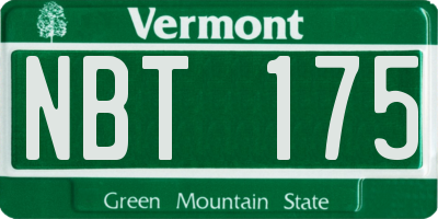 VT license plate NBT175