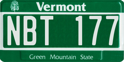 VT license plate NBT177