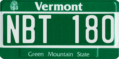 VT license plate NBT180