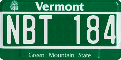 VT license plate NBT184