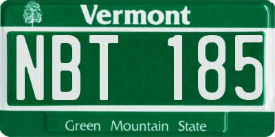 VT license plate NBT185