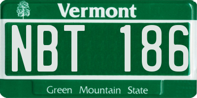 VT license plate NBT186