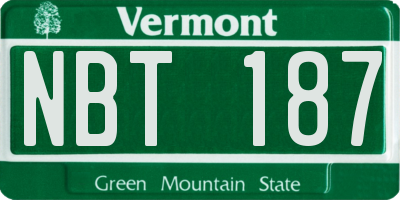 VT license plate NBT187