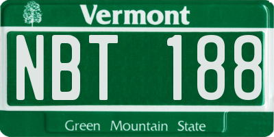 VT license plate NBT188