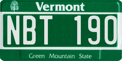VT license plate NBT190