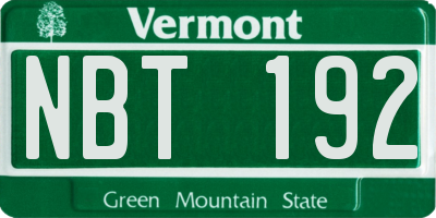 VT license plate NBT192