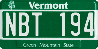 VT license plate NBT194