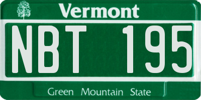 VT license plate NBT195