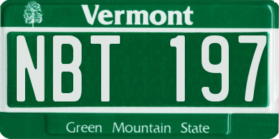 VT license plate NBT197