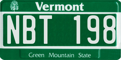 VT license plate NBT198