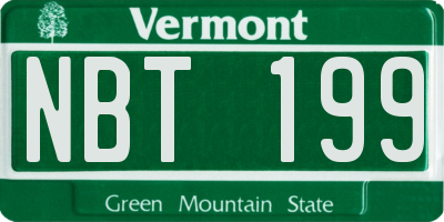 VT license plate NBT199