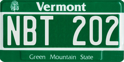 VT license plate NBT202